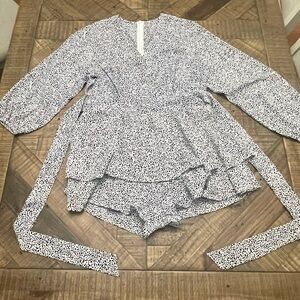 Chic Black and White Speckled Jumpsuit